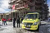 Ambulanse på en byggeplass.