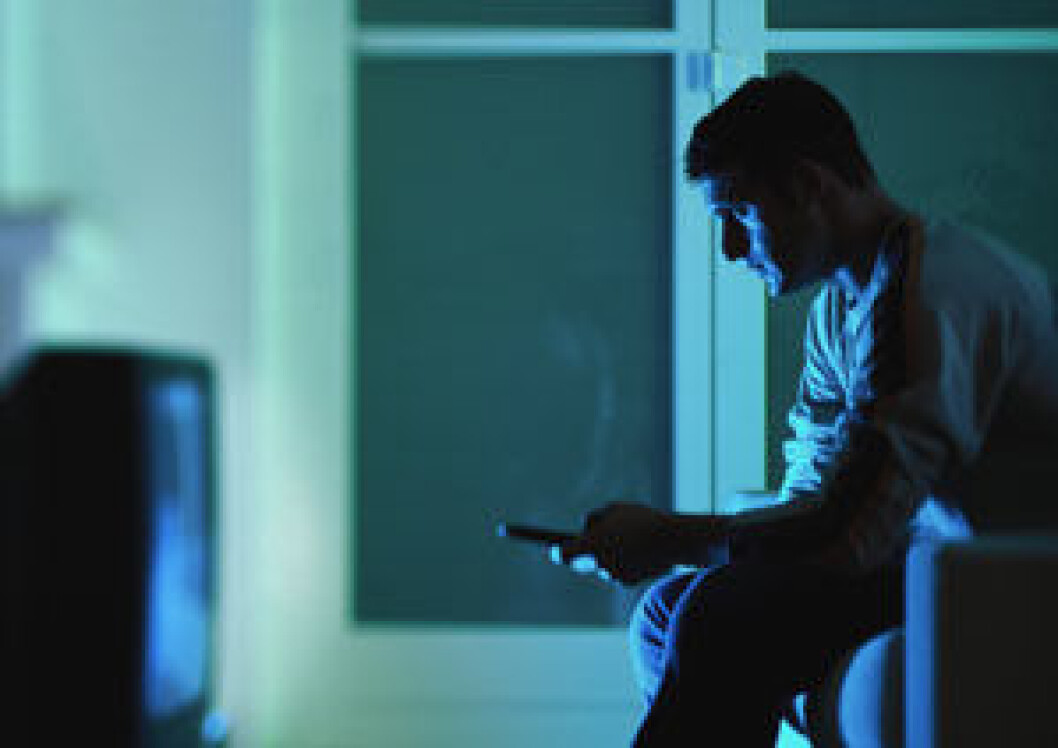 Trygde ill.- mann med tv Trygde ill.- mann med tv