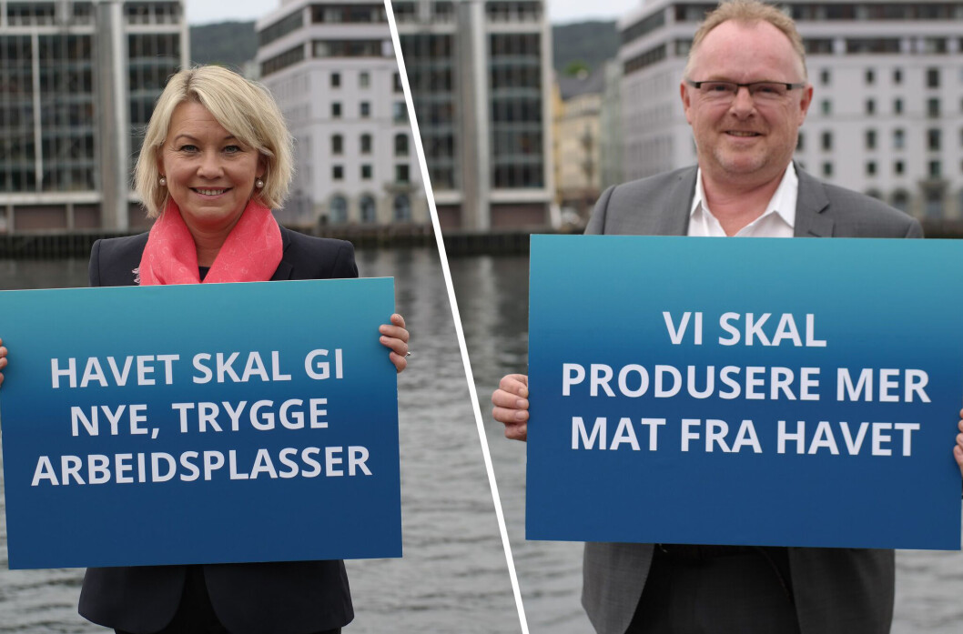 Næringsminister Monica Mæland og fiskeriminister Per Sandberg. Næringsminister Monica Mæland og fiskeriminister Per Sandberg.