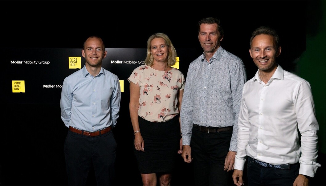 F.v. Preben Naustdal Giving, Opplæring i Møller, Nina Moi Edvardsen, HR-direktør i Møller, Terje Seljeseth og Marius Olsen, Videocation. F.v. Preben Naustdal Giving, Opplæring i Møller, Nina Moi Edvardsen, HR-direktør i Møller, Terje Seljeseth og Marius Olsen, Videocation.