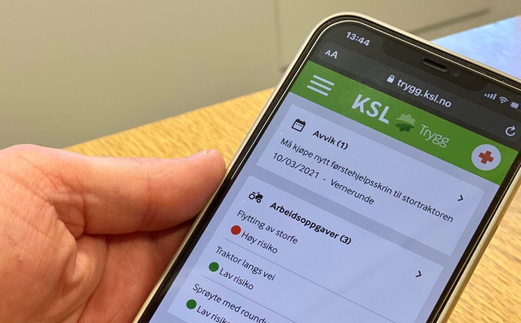 KSL Trygg gjør jobben med HMS og beredskap enklere ute på gården. KSL Trygg gjør jobben med HMS og beredskap enklere ute på gården.
