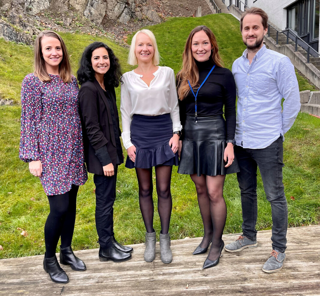Fra venstre: Hanne Magnell og Jyoti Sohal-David fra Skillhus, Mai Lawson Oldgard, Metha Leonhardsen og Martin Gjersøe fra Mesta. Fra venstre: Hanne Magnell og Jyoti Sohal-David fra Skillhus, Mai Lawson Oldgard, Metha Leonhardsen og Martin Gjersøe fra Mesta.