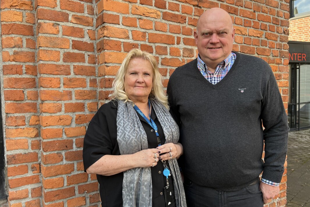 Lizzie Ruud Thorkildsen, leder for YS Kommune og Stig Johannessen, forbundsleder i Skolelederforbundet.