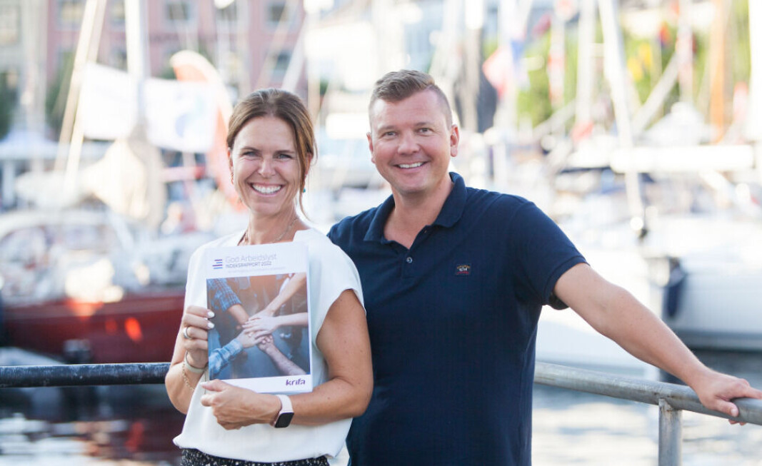 Kristin Fjellman, daglig leder i Krifa Norge, og Joachim Dagenborg, kommunikasjonssjef i SMB Norge. Kristin Fjellman, daglig leder i Krifa Norge, og Joachim Dagenborg, kommunikasjonssjef i SMB Norge.