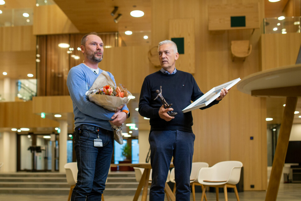 Kommunaldirektør for helse og omsorg Arne Myrland og kommunedirektør Kjell Hugvik.
