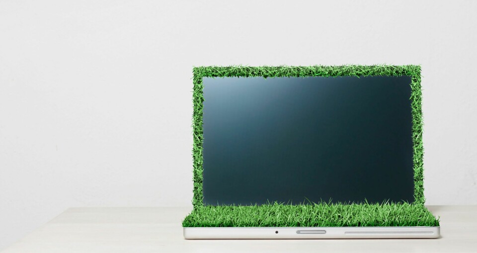 grønn pc laptop